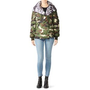 Bacon Camo Green Long Sleeve Blanket Coat Jacket Women's Size Small S